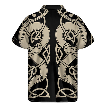 Viking Wolves Symbol Print Men's Short Sleeve Shirt