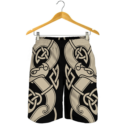 Viking Wolves Symbol Print Men's Shorts