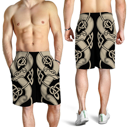 Viking Wolves Symbol Print Men's Shorts