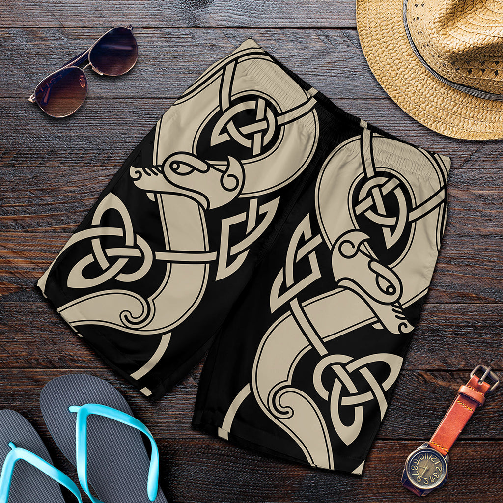 Viking Wolves Symbol Print Men's Shorts