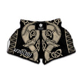 Viking Wolves Symbol Print Muay Thai Boxing Shorts
