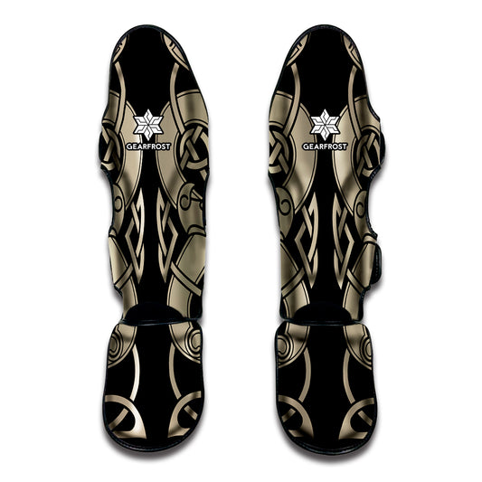 Viking Wolves Symbol Print Muay Thai Shin Guard