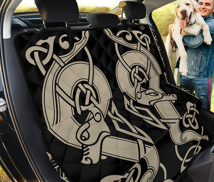 Viking Wolves Symbol Print Pet Car Back Seat Cover