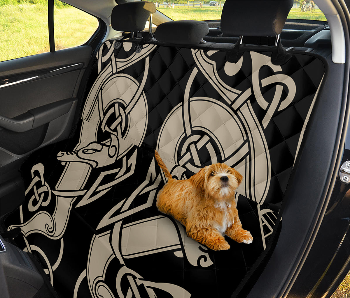 Viking Wolves Symbol Print Pet Car Back Seat Cover