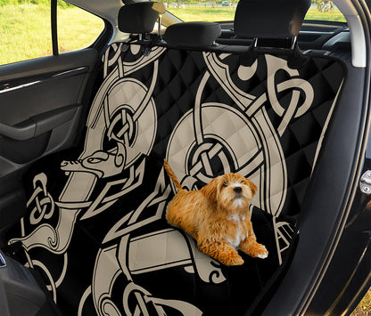 Viking Wolves Symbol Print Pet Car Back Seat Cover