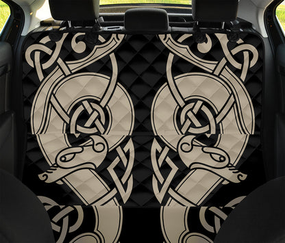 Viking Wolves Symbol Print Pet Car Back Seat Cover