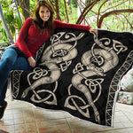 Viking Wolves Symbol Print Quilt