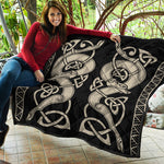 Viking Wolves Symbol Print Quilt