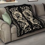 Viking Wolves Symbol Print Quilt