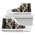 Viking Wolves Symbol Print White High Top Sneakers