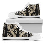 Viking Wolves Symbol Print White High Top Shoes