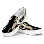 Viking Wolves Symbol Print White Slip On Shoes