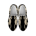Viking Wolves Symbol Print White Slip On Shoes