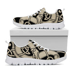 Viking Wolves Symbol Print White Sneakers
