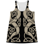 Viking Wolves Symbol Print Women's Racerback Tank Top