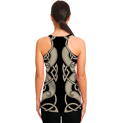 Viking Wolves Symbol Print Women's Racerback Tank Top