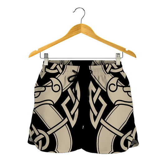 Viking Wolves Symbol Print Women's Shorts