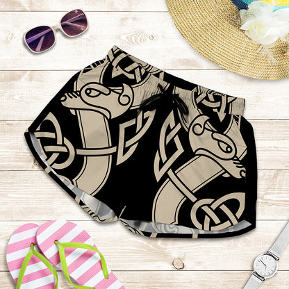 Viking Wolves Symbol Print Women's Shorts