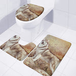 Vintage Alaskan Malamute Print 3 Piece Bath Mat Set