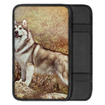Vintage Alaskan Malamute Print Car Center Console Cover