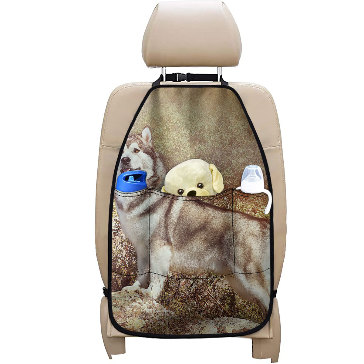 Vintage Alaskan Malamute Print Car Seat Organizers
