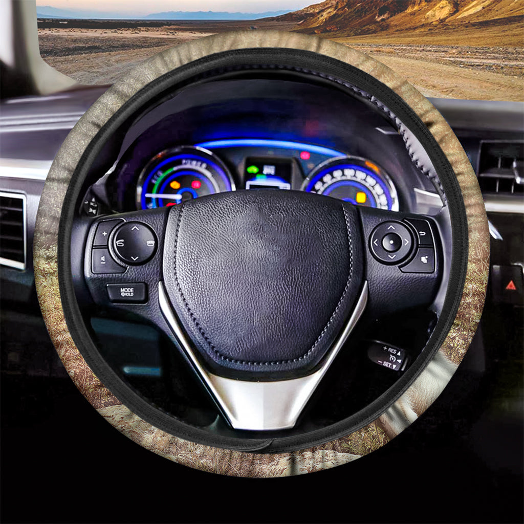 Vintage Alaskan Malamute Print Car Steering Wheel Cover