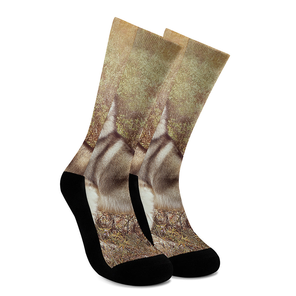 Vintage Alaskan Malamute Print Crew Socks