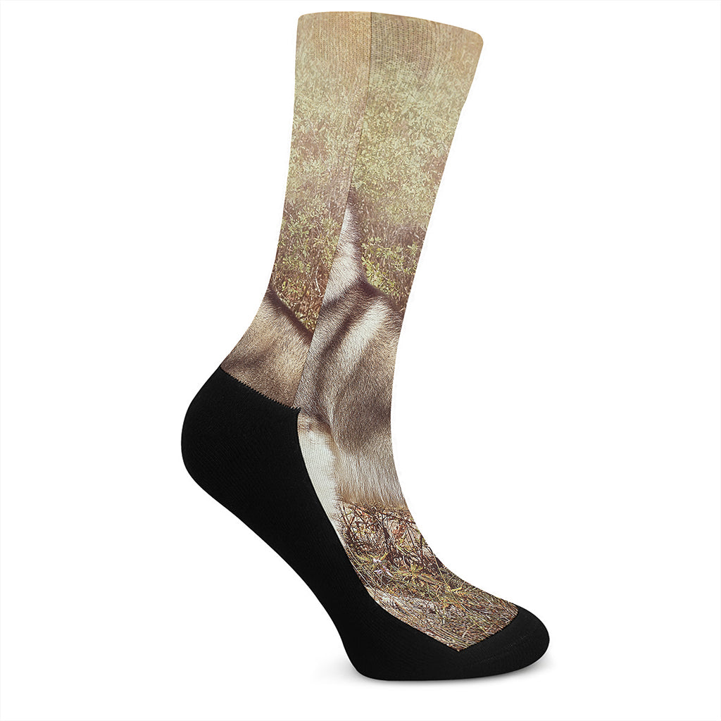 Vintage Alaskan Malamute Print Crew Socks
