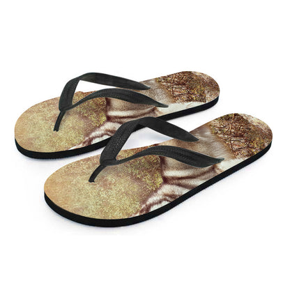 Vintage Alaskan Malamute Print Flip Flops