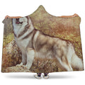 Vintage Alaskan Malamute Print Hooded Blanket