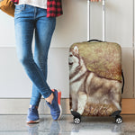Vintage Alaskan Malamute Print Luggage Cover