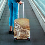 Vintage Alaskan Malamute Print Luggage Cover