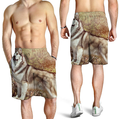 Vintage Alaskan Malamute Print Men's Shorts