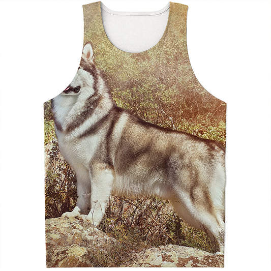 Vintage Alaskan Malamute Print Men's Tank Top