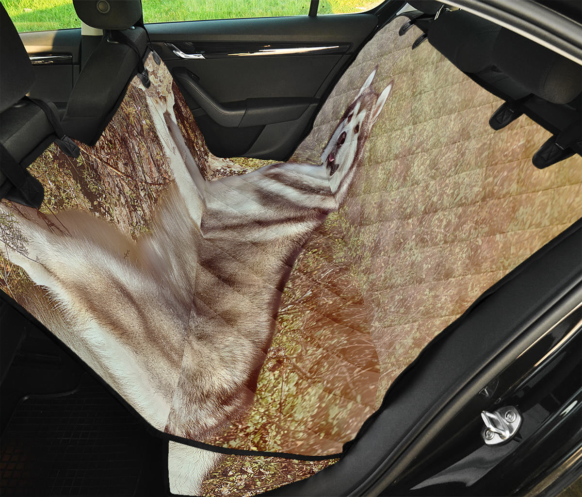 Vintage Alaskan Malamute Print Pet Car Back Seat Cover