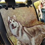 Vintage Alaskan Malamute Print Pet Car Back Seat Cover