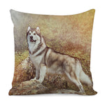 Vintage Alaskan Malamute Print Pillow Cover