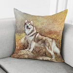 Vintage Alaskan Malamute Print Pillow Cover