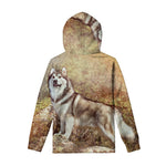 Vintage Alaskan Malamute Print Pullover Hoodie