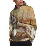 Vintage Alaskan Malamute Print Pullover Hoodie