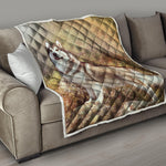 Vintage Alaskan Malamute Print Quilt