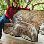 Vintage Alaskan Malamute Print Quilt