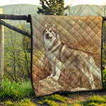 Vintage Alaskan Malamute Print Quilt