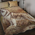 Vintage Alaskan Malamute Print Quilt Bed Set