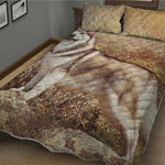 Vintage Alaskan Malamute Print Quilt Bed Set
