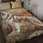 Vintage Alaskan Malamute Print Quilt Bed Set