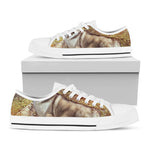 Vintage Alaskan Malamute Print White Low Top Shoes