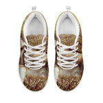 Vintage Alaskan Malamute Print White Sneakers