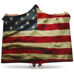 Vintage American Flag Patriotic Hooded Blanket GearFrost