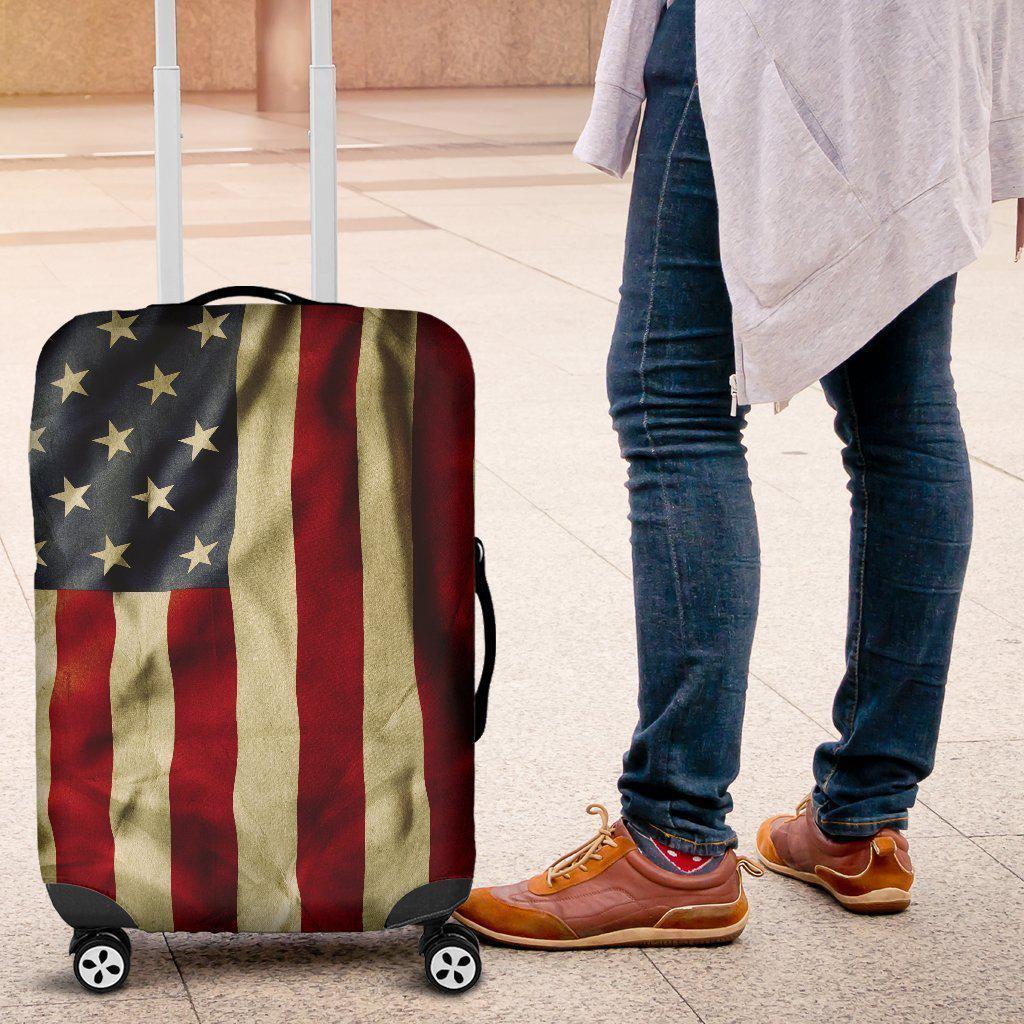 Vintage American Flag Patriotic Luggage Cover GearFrost